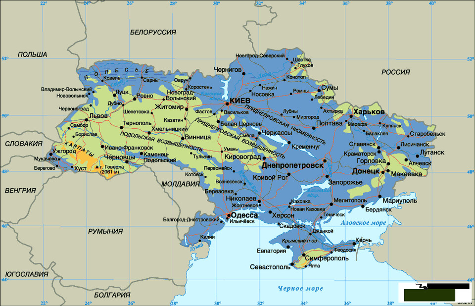 Карта затопления Украины
