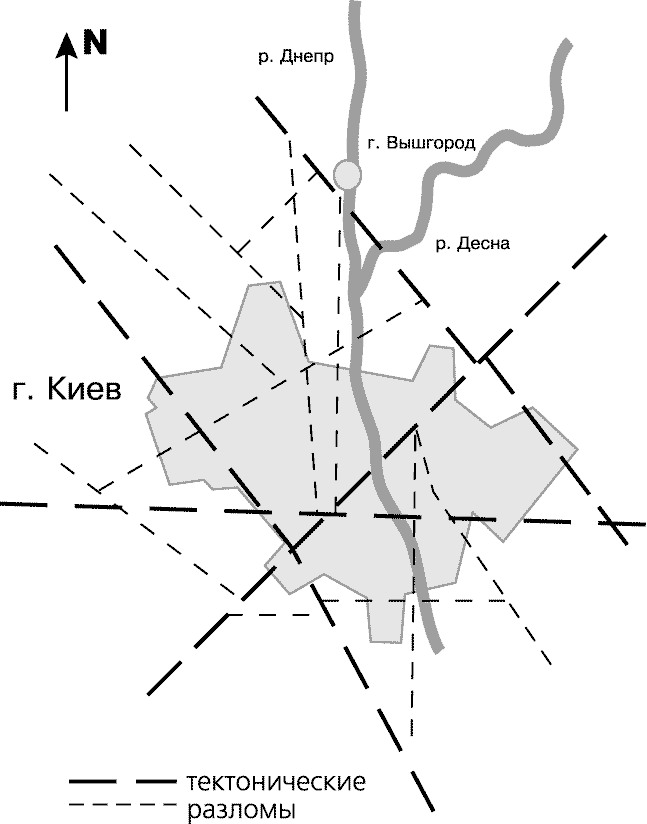 Карта разломов в Киеве