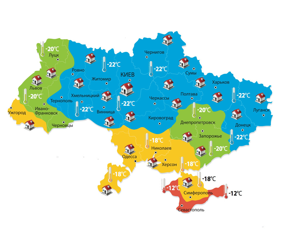 Карта климатических зон Украины
